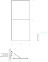 Душевая перегородка Maybahglass MGD-869-6 79 см, профиль черный, стекло сатин
