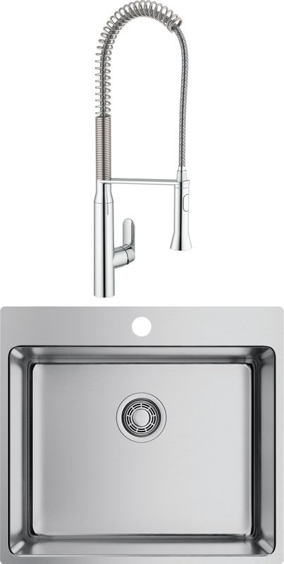 Комплект Мойка Omoikiri Amadare 55-IN + Смеситель Grohe K7 32950000 с гибким изливом