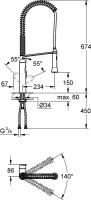 Комплект Мойка Omoikiri Amadare 55-IN + Смеситель Grohe K7 32950000 с гибким изливом