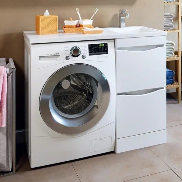 Тумба с раковиной Runo Орион L, 45, под стиральную машину, раковины лайт