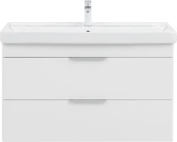 Тумба с раковиной Aquanet Ирис new 100 подвесная, 2 ящика