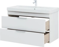 Тумба с раковиной Aquanet Ирис new 100 подвесная, 2 ящика