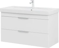 Тумба с раковиной Aquanet Ирис new 100 подвесная, 2 ящика