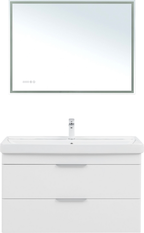 Тумба с раковиной Aquanet Ирис new 100 подвесная, 2 ящика