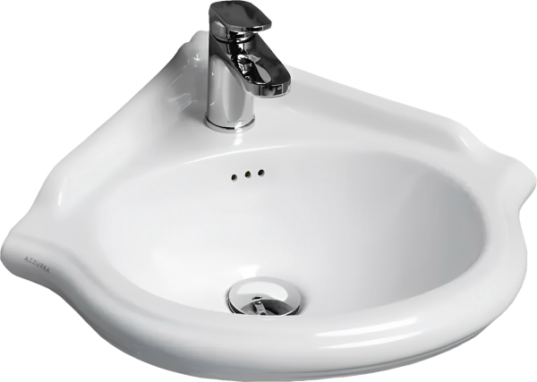 Раковина маленькая в туалет Azzurra Jubilaeum JULS0353500MBI (JUB35/AN bi)*1 46 белая, фаянс, полукруглая