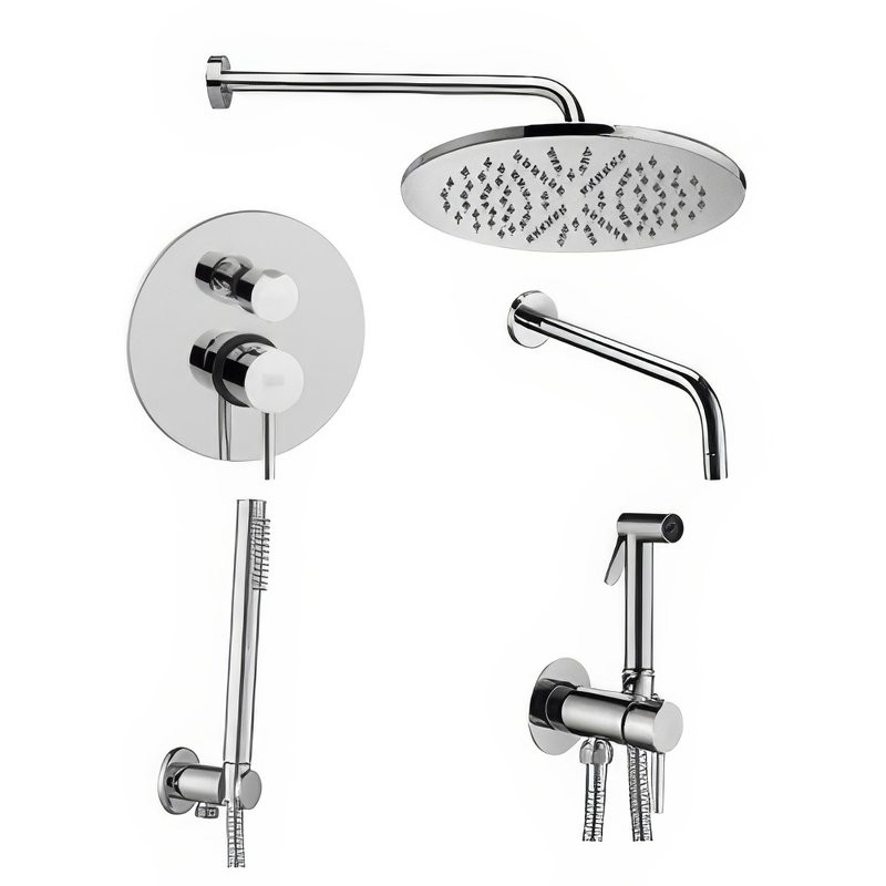 Комплект для ванной Paffoni Light KITZLIG019CR045 С ВНУТРЕННЕЙ ЧАСТЬЮ, хром
