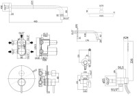 Комплект для ванной Paffoni Light KITZLIG019CR045 С ВНУТРЕННЕЙ ЧАСТЬЮ, хром