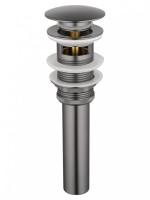 Донный клапан для раковины Wonzon & Woghand WW-88SS03-BGM с переливом, темный графит