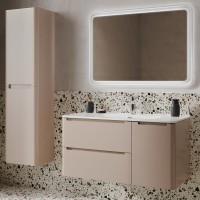 Мебель для ванной комнаты IDDIS Edifice 100 подвесная, капучино, раковина 0101000i28