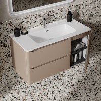 Мебель для ванной комнаты IDDIS Edifice 100 подвесная, капучино, раковина 0101000i28