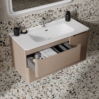 Мебель для ванной комнаты IDDIS Edifice 100 подвесная, капучино, раковина 0101000i28