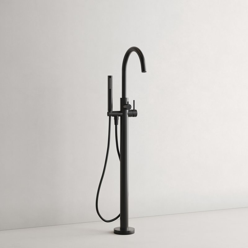 Смеситель для ванны напольный Sancos Etna, черный матовый, SC9009MB