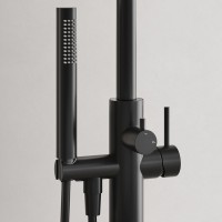 Смеситель для ванны напольный Sancos Etna, черный матовый, SC9009MB