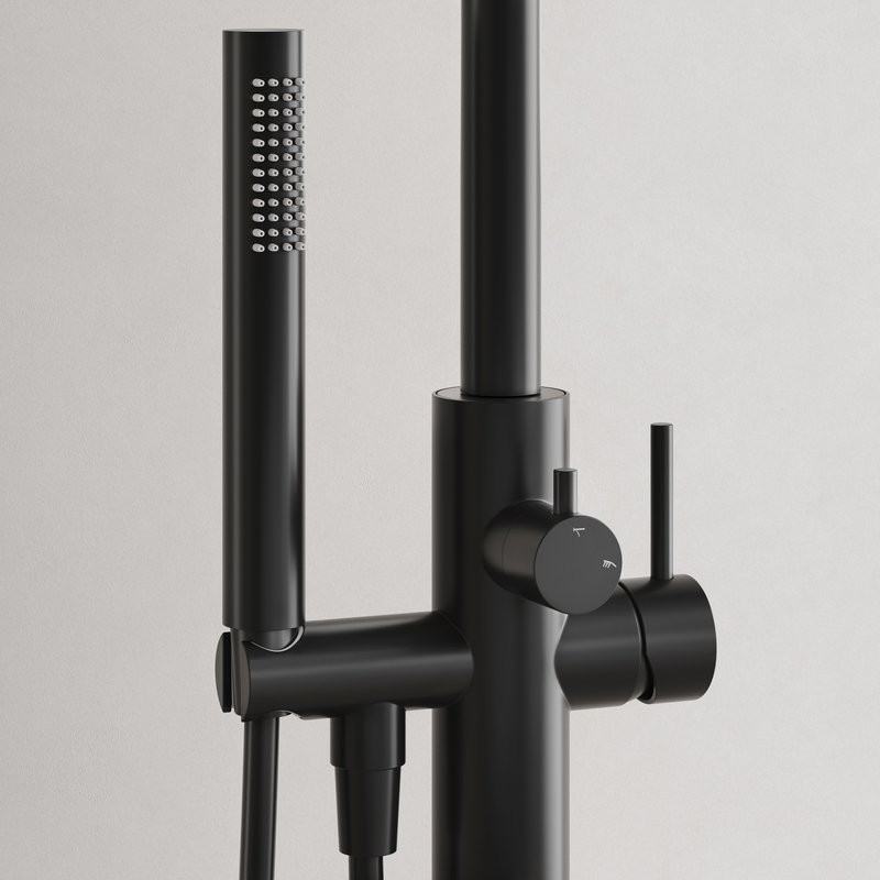 Смеситель для ванны напольный Sancos Etna, черный матовый, SC9009MB