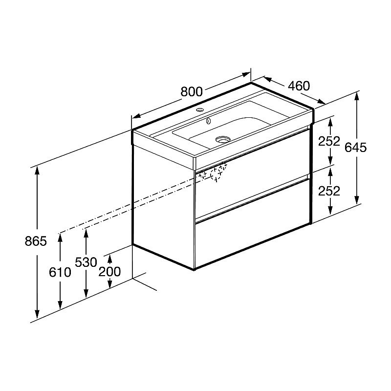 Тумба с раковиной Roca Ona 80 белая матовая