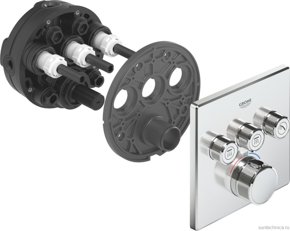 Термостатический смеситель встраиваемый Grohe Grohtherm SmartControl 29126000 С ВНУТРЕННЕЙ ЧАСТЬЮ, хром