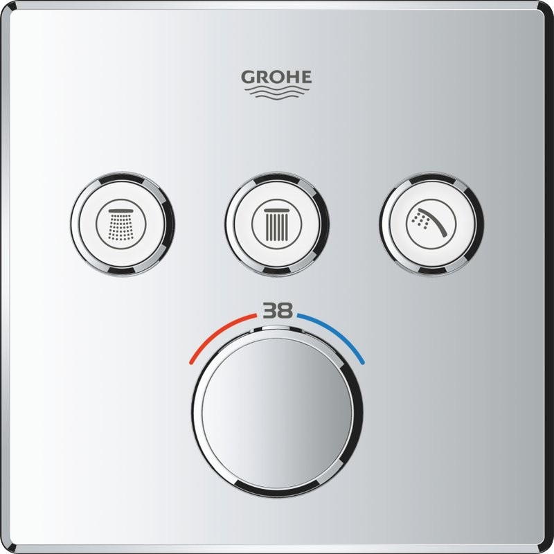 Термостатический смеситель встраиваемый Grohe Grohtherm SmartControl 29126000 С ВНУТРЕННЕЙ ЧАСТЬЮ, хром