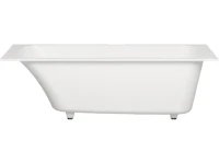 Ванна из искусственного камня Salini Orlanda Kit S-Sense 170x80 см, встраиваемая, матовая белая, на ножках, со сливом-переливом, с донным клапаном