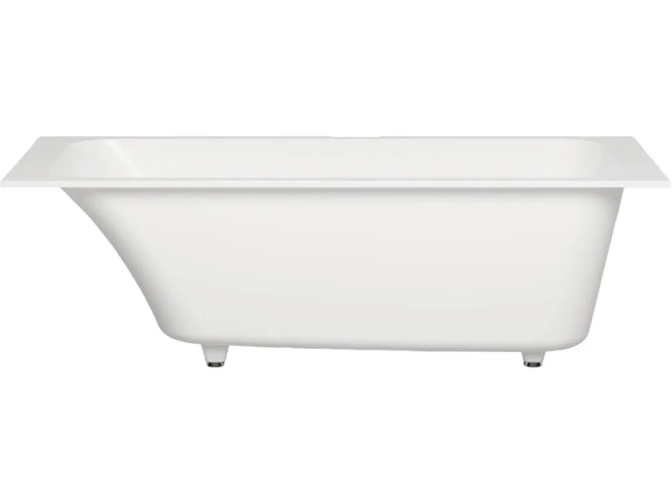Ванна из искусственного камня Salini Orlanda Kit S-Sense 170x80 см, встраиваемая, матовая белая, на ножках, со сливом-переливом, с донным клапаном