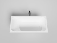 Ванна из искусственного камня Salini Orlanda Kit S-Sense 170x80 см, встраиваемая, матовая белая, на ножках, со сливом-переливом, с донным клапаном