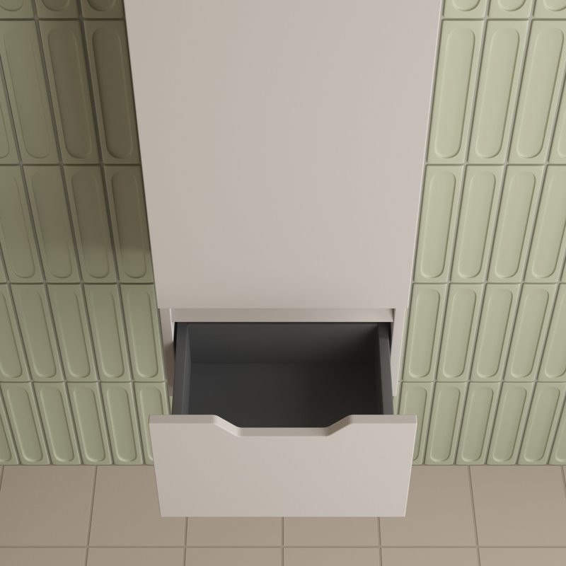 Шкаф-пенал для ванной Style Line Остин 36 подвесной, крем эмаль plus