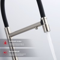 Смеситель для кухни с подключением фильтра Raglo R81.63.05, сатин