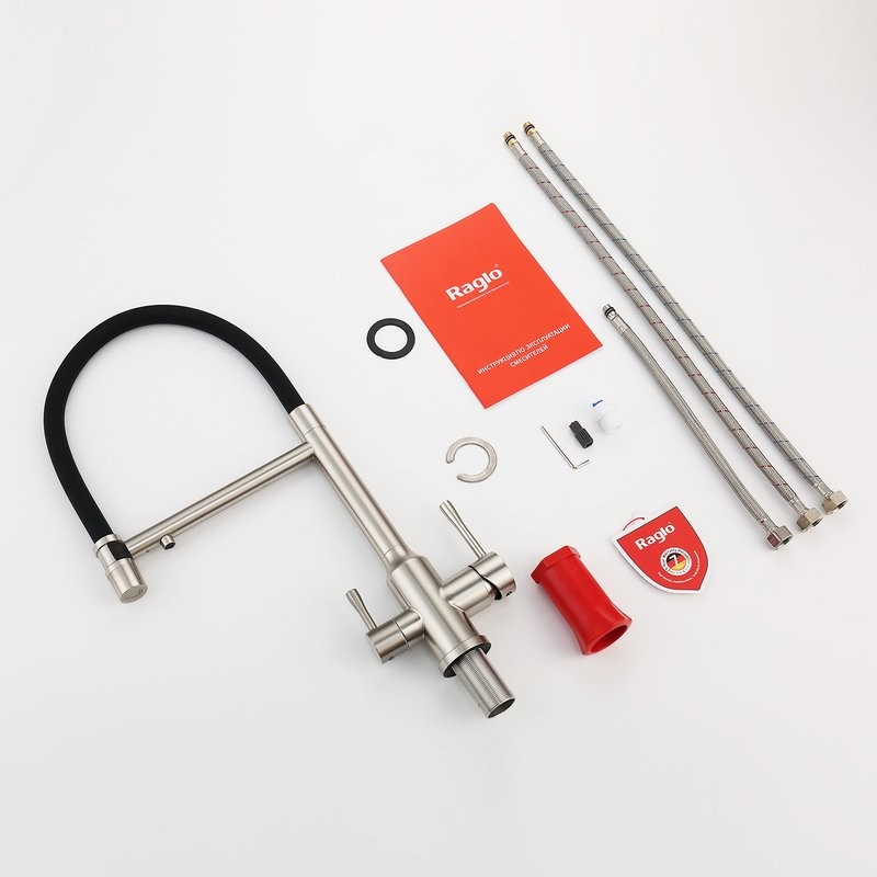 Смеситель для кухни с подключением фильтра Raglo R81.63.05, сатин