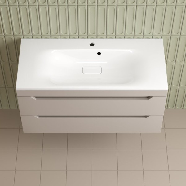 Тумба с раковиной Style Line Остин 100 подвесная, крем эмаль plus, раковина Фортуна 100 белая