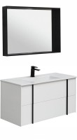 Мебель для ванной комнаты Allen Brau Reality 100 подвесная, белый матовый, раковина Fantasy Flat 102x47, без перелива, белая