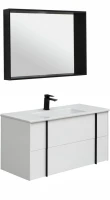 Мебель для ванной комнаты Allen Brau Reality 100 подвесная, белый матовый, раковина Fantasy Flat 102x47, без перелива, белая