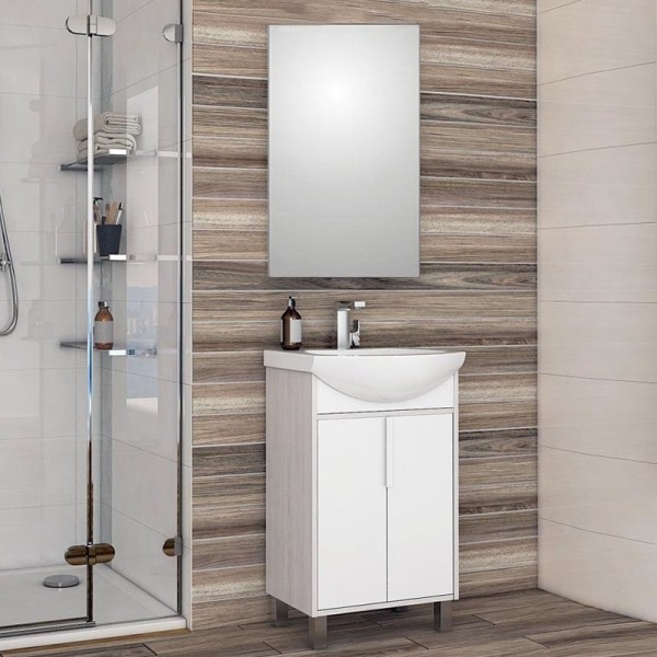Мебель для ванной комнаты AQUATON Рико 50 белая,ясень фабрик