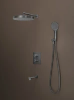 Комплект для ванной IDDIS Duna Душевой комплект IDDIS Duna DUNGMSTi68 С ВНУТРЕННЕЙ ЧАСТЬЮ + Смеситель для раковины DUNGM00i01, графит матовый