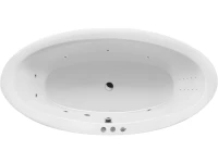 Акриловая ванна Excellent Lumina Smart Nano 190x95 см, встраиваемая, с гидромассажем, белая, овальная, с каркасом, со сливом-переливом