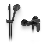 Душевой комплект Смеситель для душа Hansgrohe Rebris S 72640670 черный матовый + Гарнитур Vernis Blend 26422670 матовый черный