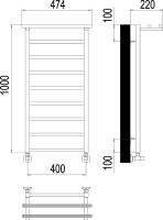 Полотенцесушитель водяной Terminus Контур П9 400*1000 с полкой