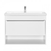 Тумба с раковиной AQUATON Хоуп 80 подвесная, 1 ящик, матовая белая