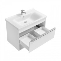 Тумба с раковиной AQUATON Хоуп 80 подвесная, 1 ящик, матовая белая