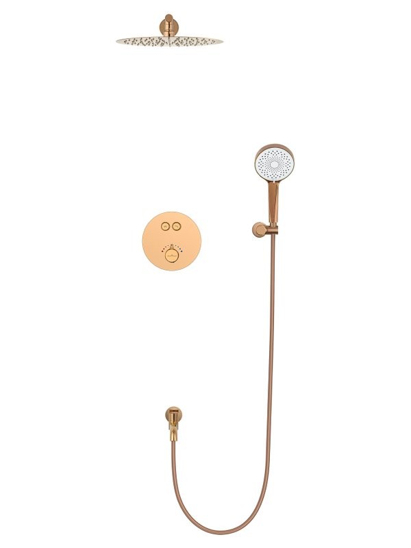 Душевой комплект Wonzon & Woghand Stick WW-88929010-RG С ВНУТРЕННЕЙ ЧАСТЬЮ, розовое золото