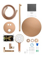 Душевой комплект Wonzon & Woghand Stick WW-88929010-RG С ВНУТРЕННЕЙ ЧАСТЬЮ, розовое золото