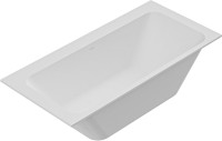 Ванна из искусственного камня Cezares Slider Solid Surface 170x80 см, встраиваемая, матовая белая, со сливом-переливом, с донным клапаном