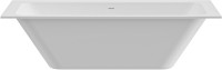 Ванна из искусственного камня Cezares Slider Solid Surface 170x80 см, встраиваемая, матовая белая, со сливом-переливом, с донным клапаном