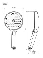 Душевая лейка Sancos Nok round SC6001MB черный матовый 3 режима