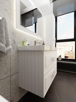 Тумба с раковиной La Fenice Cubo Twin 80 подвесная, bianco, ручки белые, раковина Cubo 80