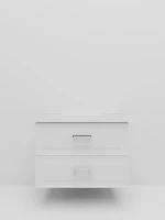 Тумба с раковиной La Fenice Cubo Twin 80 подвесная, bianco, ручки белые, раковина Cubo 80