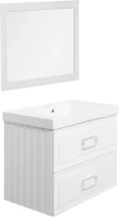 Тумба с раковиной La Fenice Cubo Twin 80 подвесная, bianco, ручки белые, раковина Cubo 80