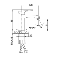 Смеситель для раковины Frap H76 F1076-9 оружейная сталь Смеситель для раковины Frap H76 F1076-9 оружейная сталь