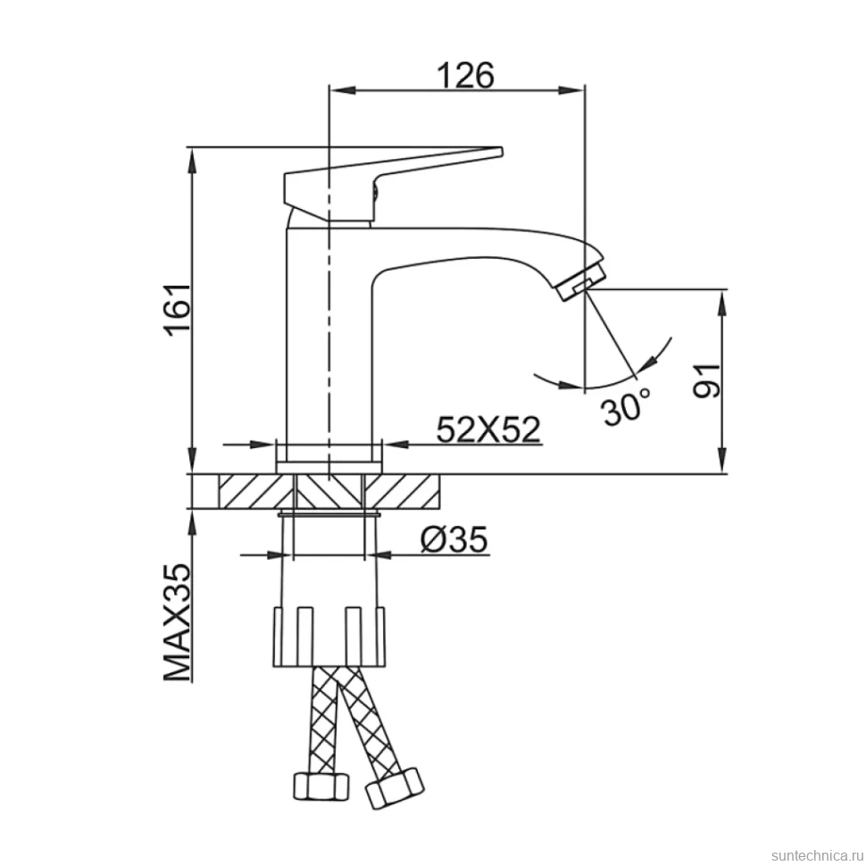 Смеситель для раковины Frap H76 F1076-9 оружейная сталь