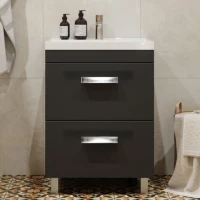 Мебель для ванной комнаты Velvex Orlando 60 напольная, 2 ящика, графит