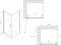Душевой уголок Abber Sonnenstrand AG04090B-S85B 85x90, профиль черный, стекло прозрачное