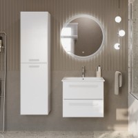 Тумба с раковиной Cezares Eco Cer 60 ручки сатин, bianco opaco